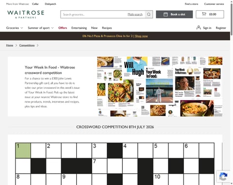 Preview £100 Waitrose Gift Card