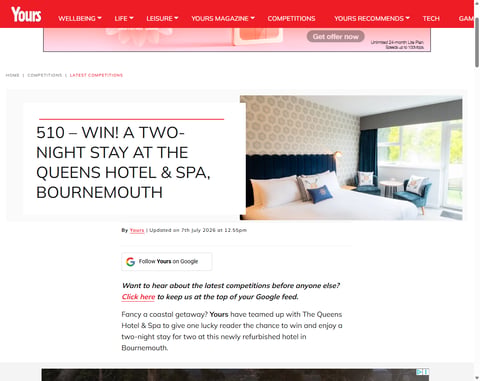 Preview 2 Night Stay At The Queens Hotel & Spa, Bournemouth