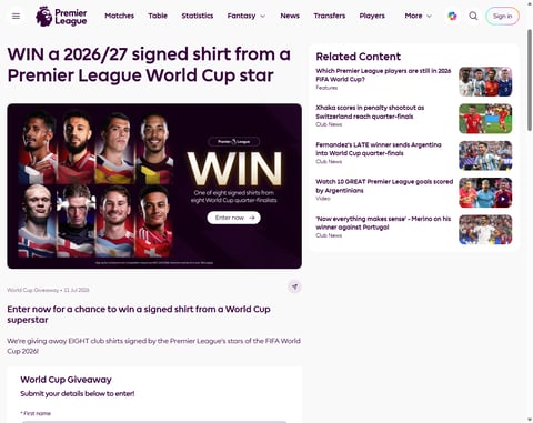 Preview Signed Shirt From A Premier League World Cup Star