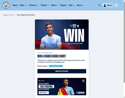 Preview Manchester City Shirt Signed By Rodri