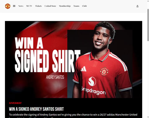 Preview Manchester United Shirt Signed By Andrey Santos