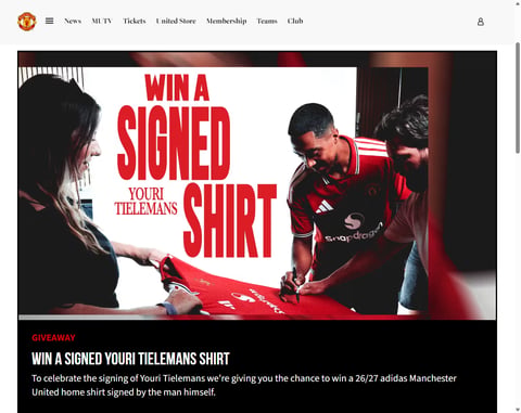 Preview Manchester United Shirt Signed By Youri Tielemans
