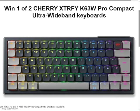 Preview Cherry Xtrfy K63w Pro Compact Ultra-Wideband Keyboard