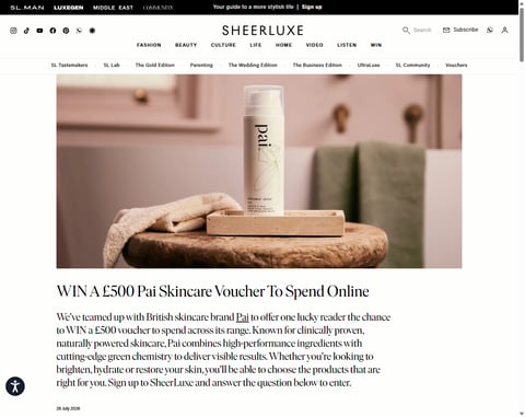Preview £500 Pai Skincare Voucher