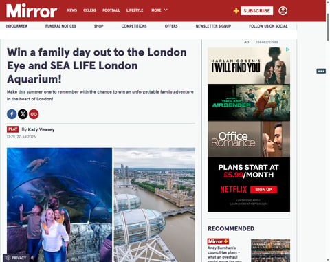 Preview Family Tickets For London Eye and Sea Life London