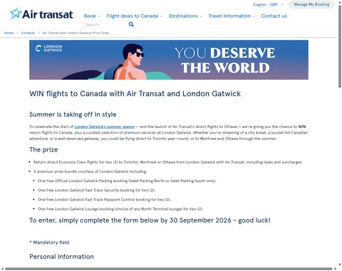 Preview Air Transat Flights to Canada