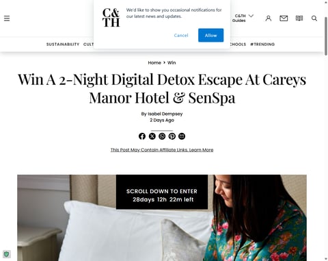 Preview 2 Night Digital Detox At Careys Manor Hotel & Senspa, New Forest