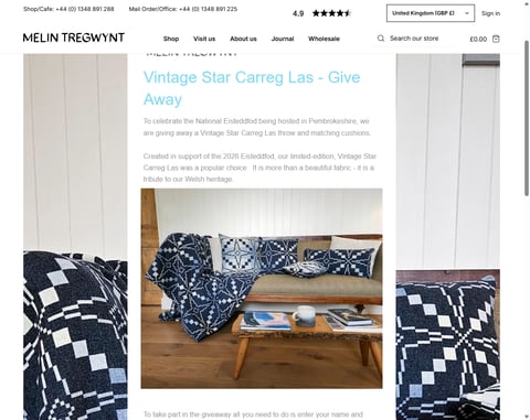 Preview Vintage Star Carreg Las Throw And Matching Cushions