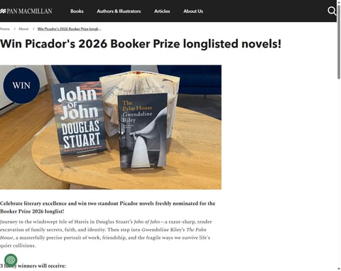 Preview Picador's 2026 Booker Prize Longlisted Novels