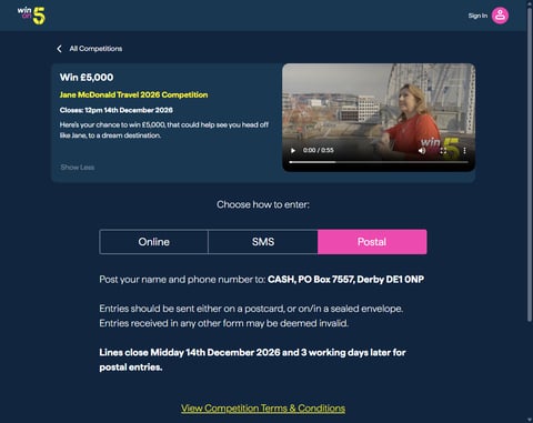 Preview £5,000 Cash Competition