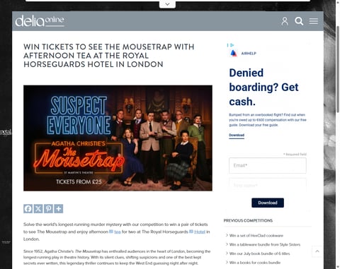 Preview Tickets To The Mousetrap In London