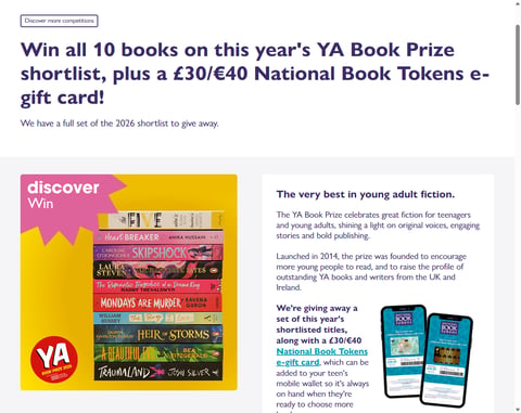 Preview Ya Book Prize Shortlist