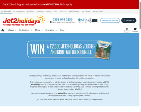 Preview £2,500 Jet2holidays Voucher & Gruffalo Book Bundle