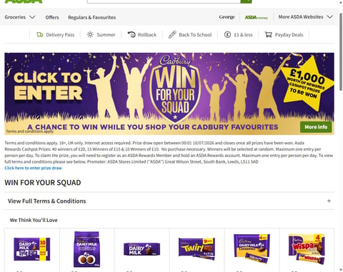 Preview Asda Cashpot Prizes