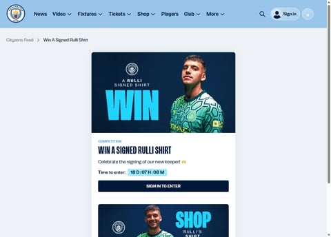Preview Manchester City Shirt Signed By Gerónimo Rulli