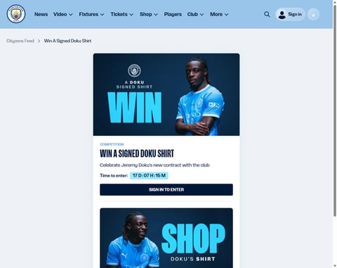 Preview Manchester City Shirt Signed By Jeremy Doku