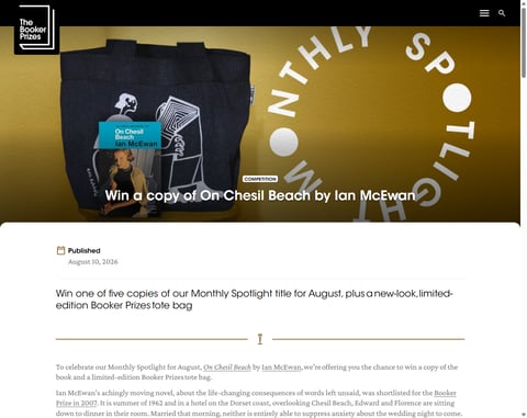 Preview Ian Mcewan's On Chesil Beach & Booker Prizes Tote