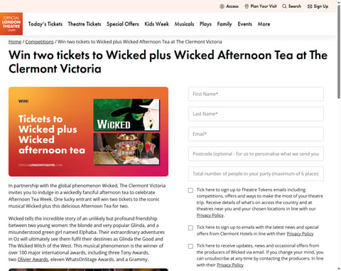 Preview Wicked Tickets at Apollo Victoria, London