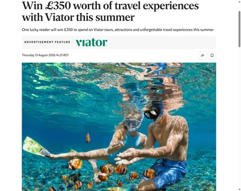 Preview £350 Viator Vouchers