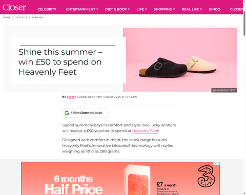 Preview £50 Heavenly Feet Voucher
