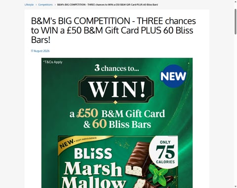 Preview £50 B&M Gift Card