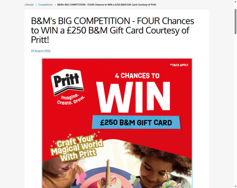 Preview £250 B&M Gift Card