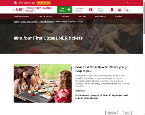 Preview LNER First Class Return Tickets