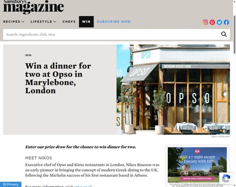 Preview Dinner At Opso In Marylebone, London