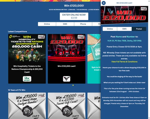 Preview £120,000 Cash Competition