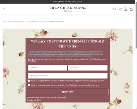 Preview £200 French Bedroom and Their Nibs Vouchers
