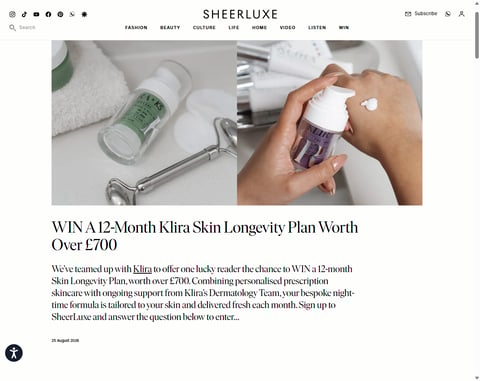 Preview Klira 12-Month Skin Longevity Plan