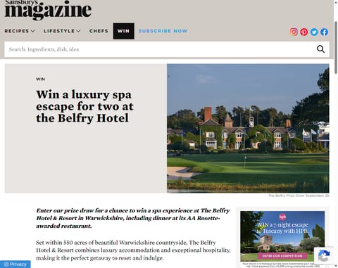 Preview 1 Night Spa Break At The Belfry, Warwickshire