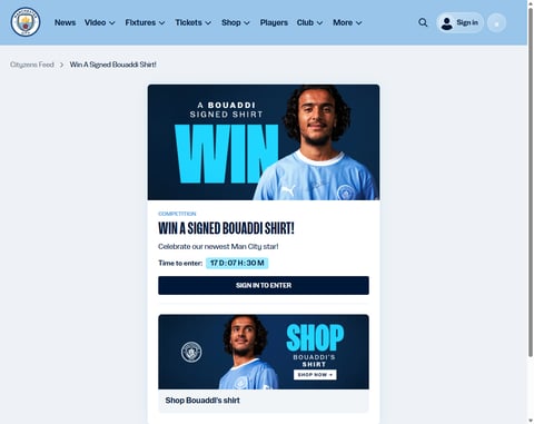 Preview Manchester City Shirt Signed By Ayyoub Bouaddi