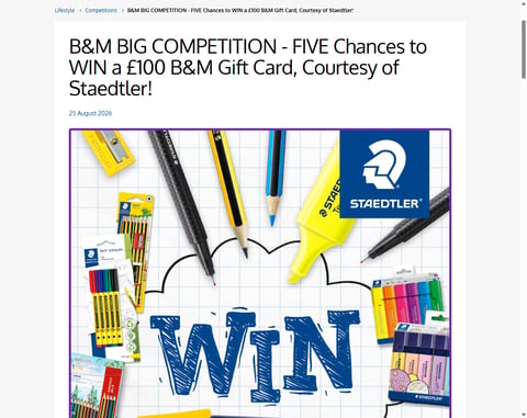 Preview £100 B&M Gift Cards