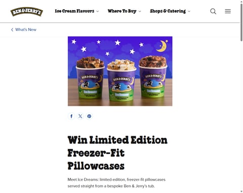 Preview Ben & Jerry's Pillowcases And Ice-Cream