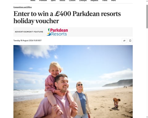 Preview £400 Parkdean Resorts Holiday Voucher