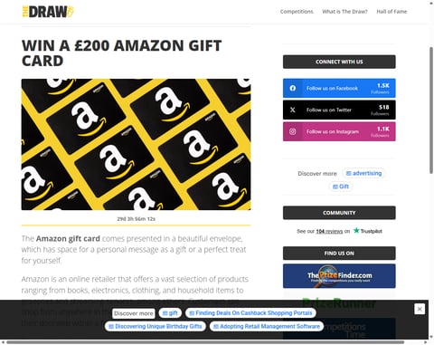 Preview £200 Amazon Gift Card