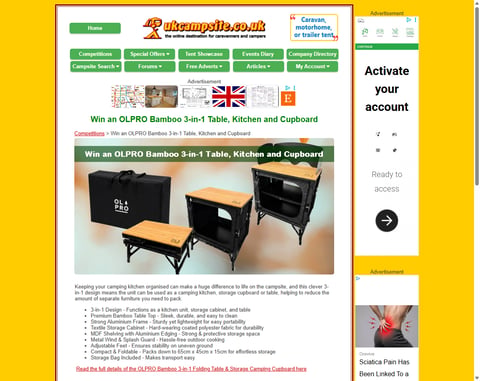 Preview Olpro Bamboo 3-In-1 Folding Table & Camping Cupboard