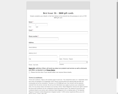 Preview £100 B&M Gift Card