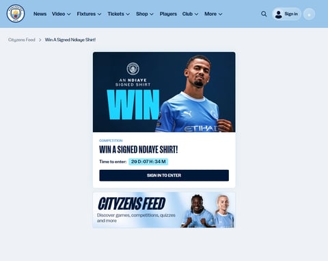 Preview Manchester City Shirt Signed By Iliman Ndiaye