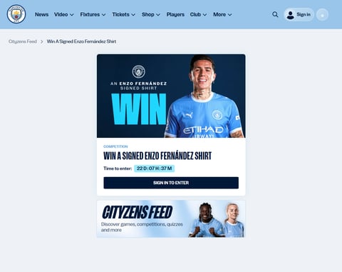 Preview Manchester City Shirt Signed By Enzo Fernandez