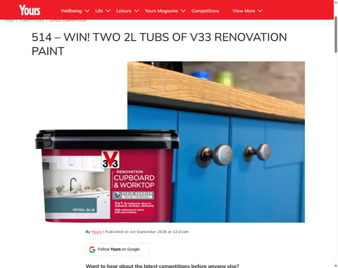 Preview Two 2-Litre Tubs Of V33 Renovation Paint