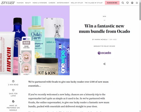 Preview Ocado New Mum Bundle