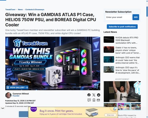 Preview Atlas P1 PC Case, Helios 750W PSU, And Boreas Cpu Cooler