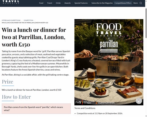 Preview £150 Lunch Or Dinner At Parrillan, London