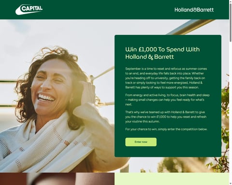 Preview £1,000 Holland & Barrett Vouchers
