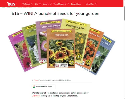 Preview Assorted Seeds From Thompson & Morgan