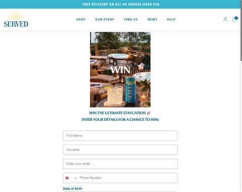 Preview £250 Coolstays Voucher and £108 Served Cocktails Voucher