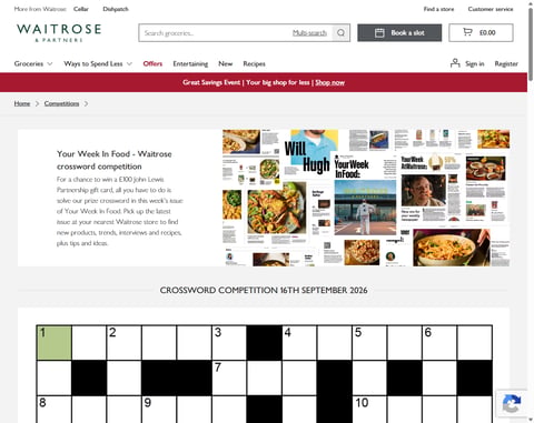 Preview £100 Waitrose Gift Card