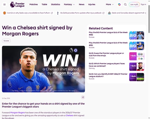 Preview Signed Morgan Rogers Football Shirt